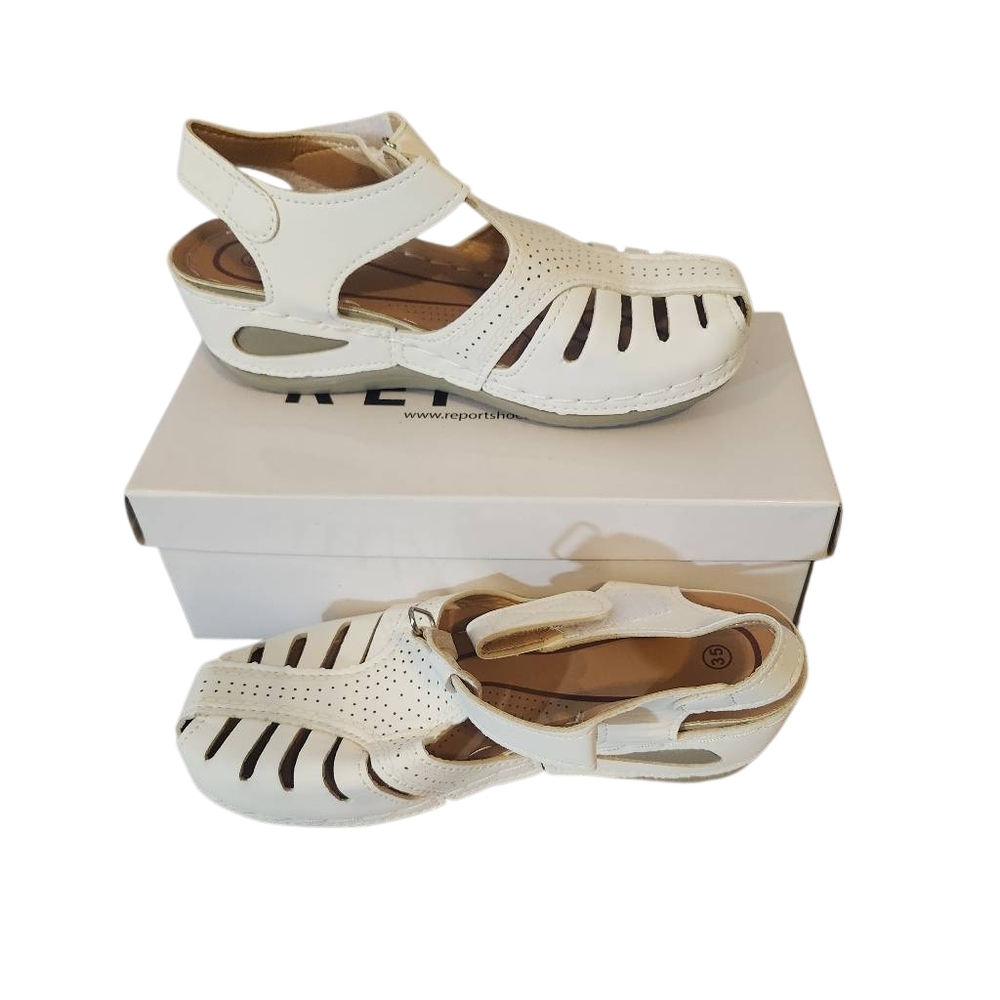 Report Kids White Velcro Strap Sandals Size‎ 35/US 3.5